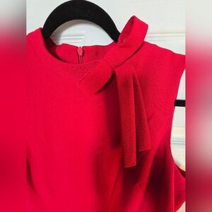 Maggy London Vibrant Red Bow Midi Dress